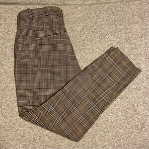 H&M Women’s Plaid Houndstooth Brown Pants